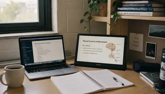 content writer drafting website copy on a laptop with coffee