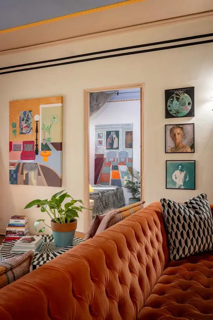 calm modern therapy room with cozy chairs and plants