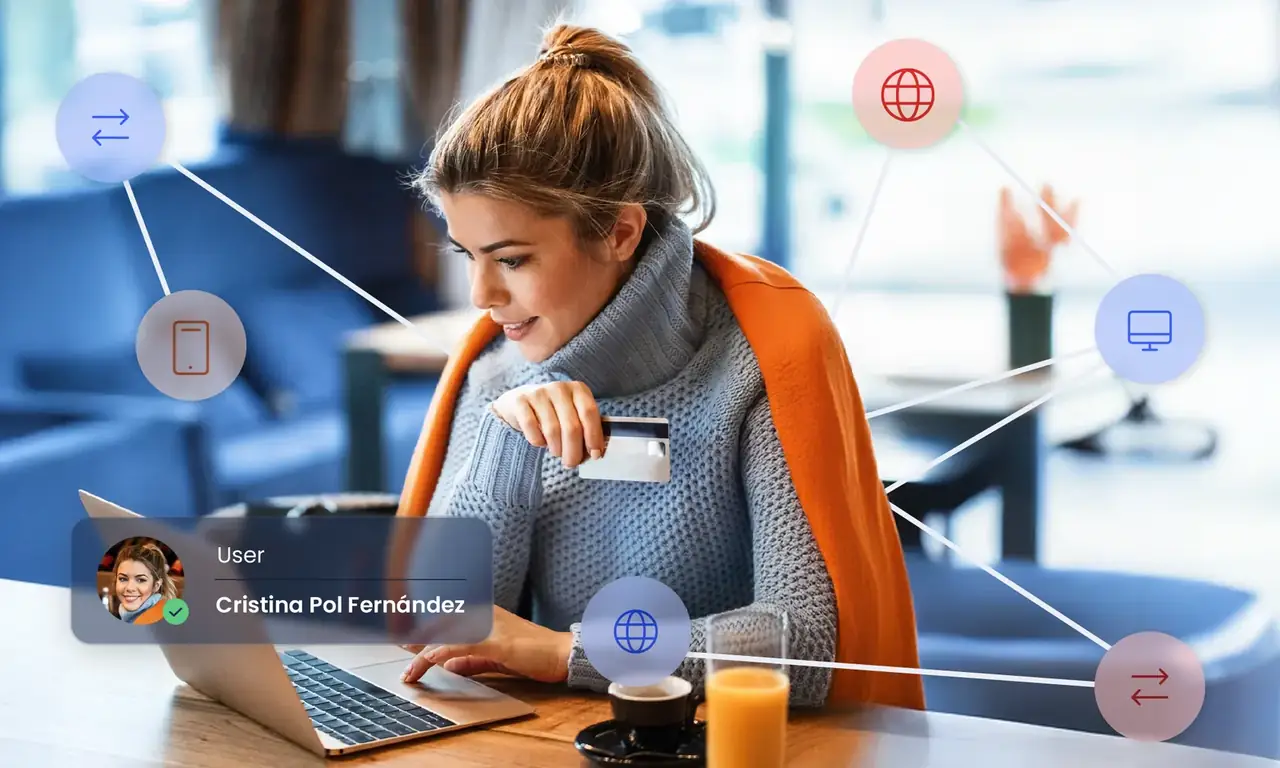 web design agency office with laptop showing a website for businesses in Pamplona Spain