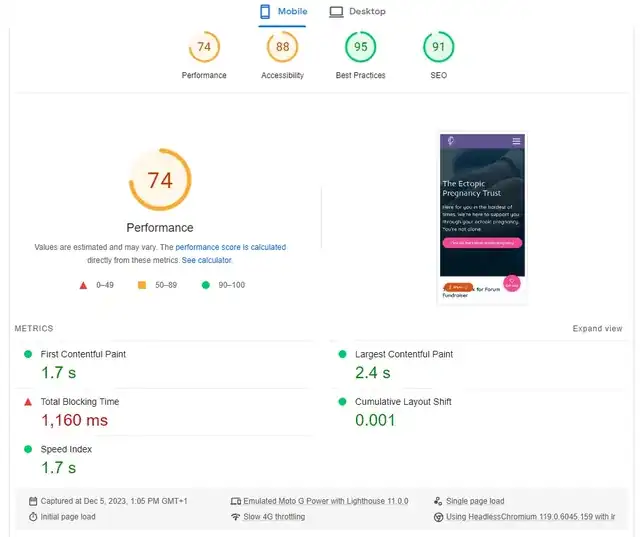 developer measuring website speed performance metrics on screens