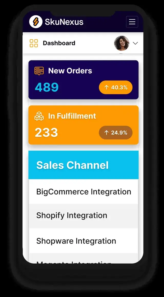 online store owner packing orders with laptop showing ecommerce dashboard