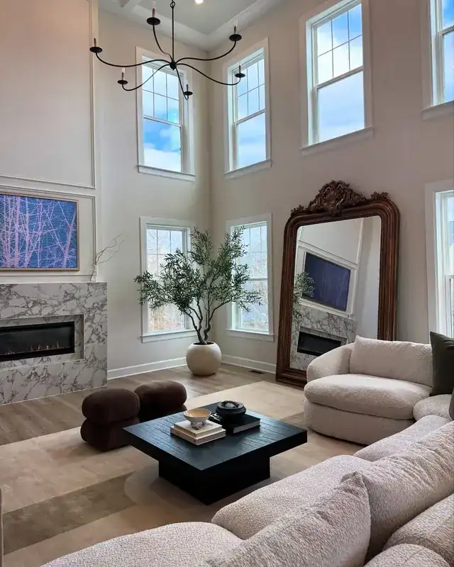 calm modern therapy room with cozy chairs and plants