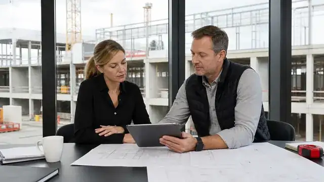 business owner reviewing website project budget and pricing at a desk